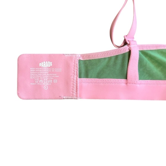 Parade Re:Play Scoop Bralette - Green & Pink Size Large | Ultra-Soft! - Picture 6 of 7